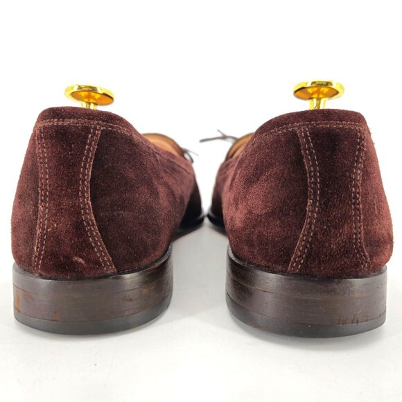 Martin Dingman Italy Brown Suede Dress Shoes Mens 10 Apron-toe Loafers Slip-ons main image 4